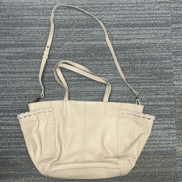 Lucky Brand large leather tote with snap closure and large side pockets, OS - Picture 1 of 17